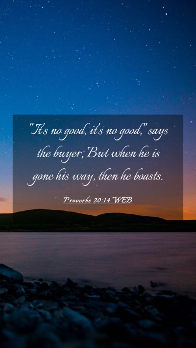 Picture 03 - Proverbs 20:14 WEB Mobile Phone Wallpaper - 