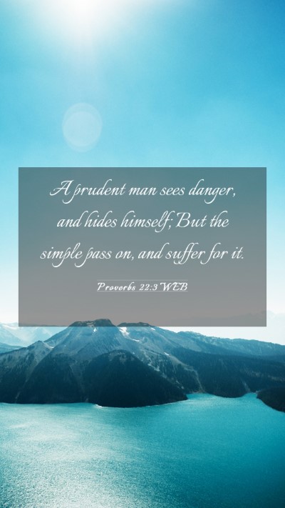 Picture 03 - Proverbs 22:3 WEB Mobile Phone Wallpaper - A prudent man sees danger, and hides himself; But - Mobile Bible Verse Wallpaper