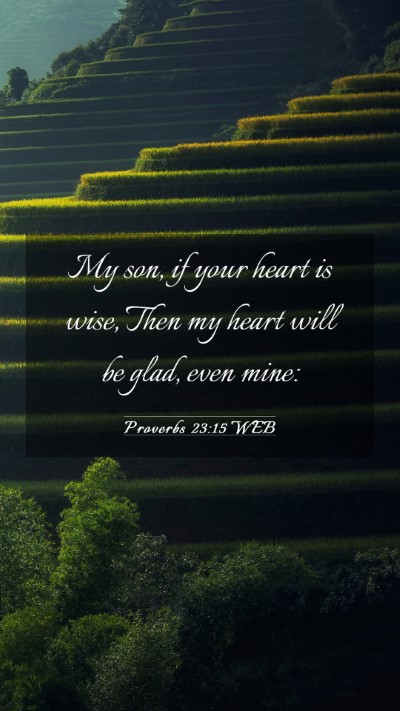 Picture 03 - Proverbs 23:15 WEB Mobile Phone Wallpaper - My son, if your heart is wise, Then my heart will - Mobile Bible Verse Wallpaper