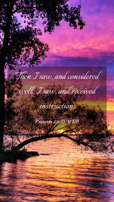 Picture 03 - Proverbs 24:32 WEB Mobile Phone Wallpaper - Then I saw, and considered well. I saw, and - Mobile Bible Verse Wallpaper