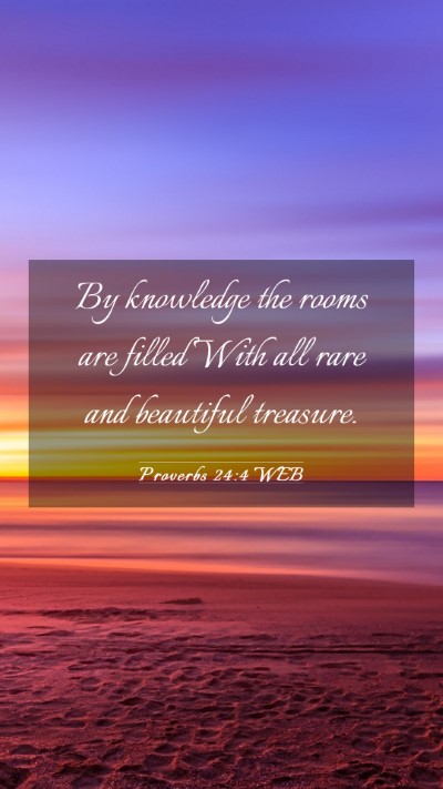 Picture 03 - Proverbs 24:4 WEB Mobile Phone Wallpaper - By knowledge the rooms are filled With all rare - Mobile Bible Verse Wallpaper