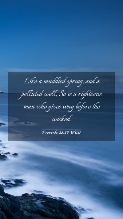 Picture 03 - Proverbs 25:26 WEB Mobile Phone Wallpaper - Like a muddied spring, and a polluted well, So is - Mobile Bible Verse Wallpaper
