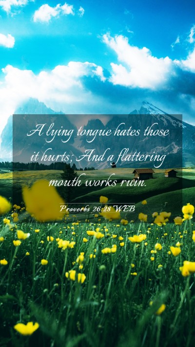 Picture 03 - Proverbs 26:28 WEB Mobile Phone Wallpaper - A lying tongue hates those it hurts; And a - Mobile Bible Verse Wallpaper