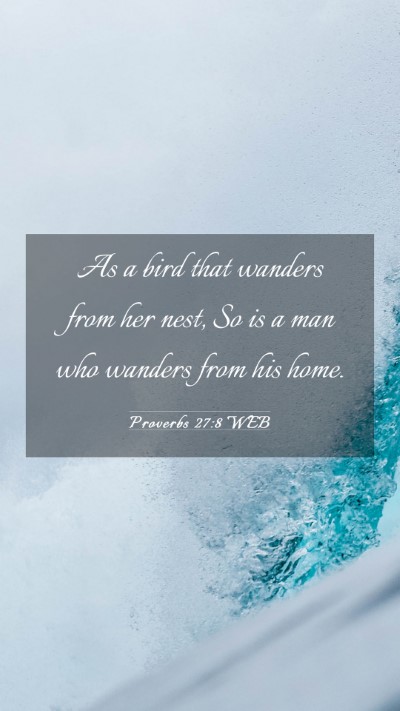 Picture 03 - Proverbs 27:8 WEB Mobile Phone Wallpaper - As a bird that wanders from her nest, So is a man - Mobile Bible Verse Wallpaper