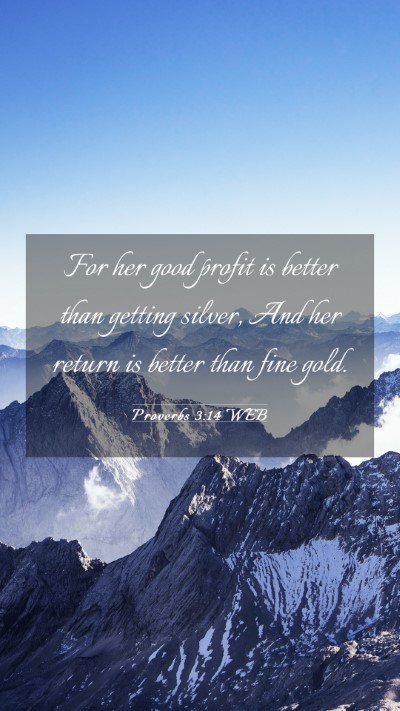 Picture 03 - Proverbs 3:14 WEB Mobile Phone Wallpaper - For her good profit is better than getting - Mobile Bible Verse Wallpaper