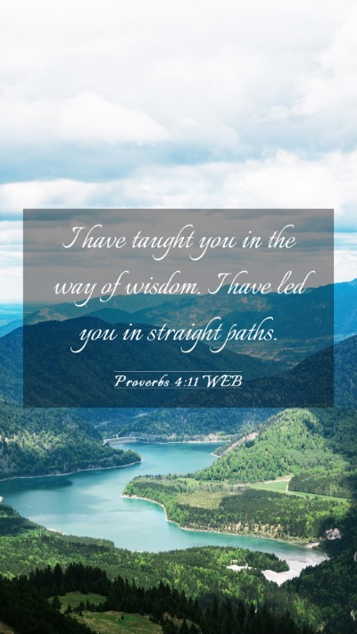 Picture 03 - Proverbs 4:11 WEB Mobile Phone Wallpaper - I have taught you in the way of wisdom. I have - Mobile Bible Verse Wallpaper