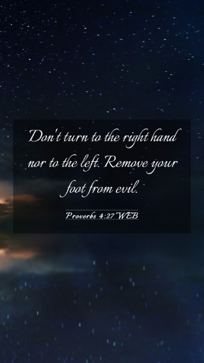 Picture 03 - Proverbs 4:27 WEB Mobile Phone Wallpaper - Don't turn to the right hand nor to the left. - Mobile Bible Verse Wallpaper