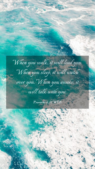 Picture 03 - Proverbs 6:22 WEB Mobile Phone Wallpaper - When you walk, it will lead you. When you sleep, - Mobile Bible Verse Wallpaper
