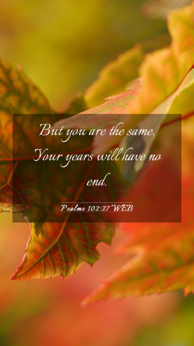 Picture 03 - Psalms 102:27 WEB Mobile Phone Wallpaper - But you are the same. Your years will have no - Mobile Bible Verse Wallpaper