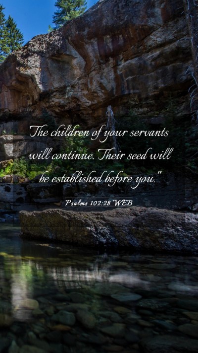 Picture 03 - Psalms 102:28 WEB Mobile Phone Wallpaper - The children of your servants will continue. - Mobile Bible Verse Wallpaper