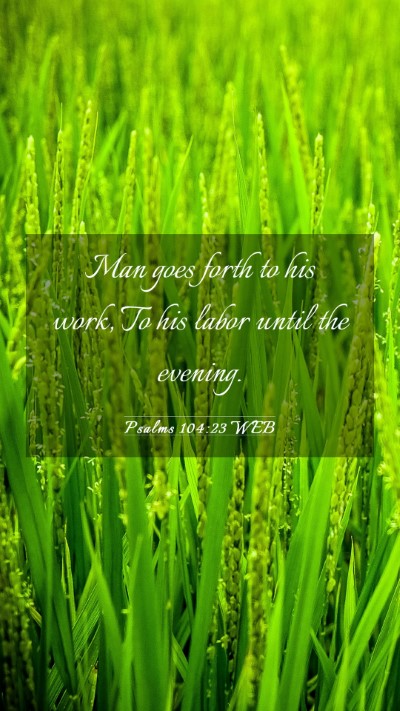 Picture 03 - Psalms 104:23 WEB Mobile Phone Wallpaper - Man goes forth to his work, To his labor until - Mobile Bible Verse Wallpaper