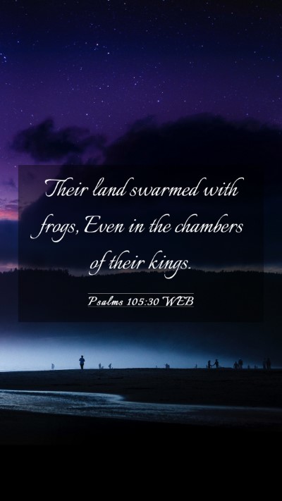 Picture 03 - Psalms 105:30 WEB Mobile Phone Wallpaper - Their land swarmed with frogs, Even in the - Mobile Bible Verse Wallpaper