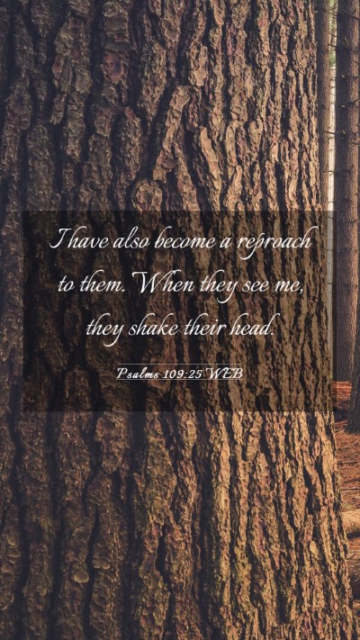 Picture 03 - Psalms 109:25 WEB Mobile Phone Wallpaper - I have also become a reproach to them. When they - Mobile Bible Verse Wallpaper