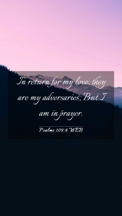 Picture 03 - Psalms 109:4 WEB Mobile Phone Wallpaper - In return for my love, they are my adversaries; - Mobile Bible Verse Wallpaper