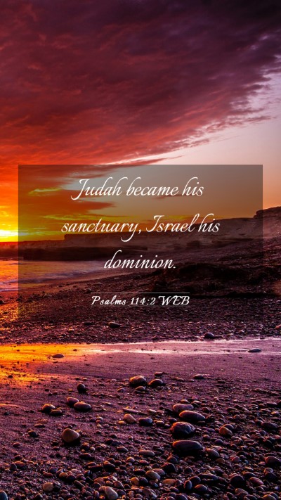 Picture 03 - Psalms 114:2 WEB Mobile Phone Wallpaper - Judah became his sanctuary, Israel his - Mobile Bible Verse Wallpaper