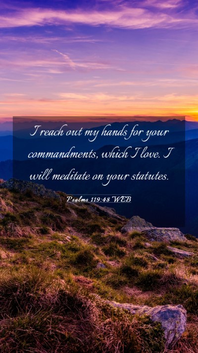 Picture 03 - Psalms 119:48 WEB Mobile Phone Wallpaper - I reach out my hands for your commandments, which - Mobile Bible Verse Wallpaper