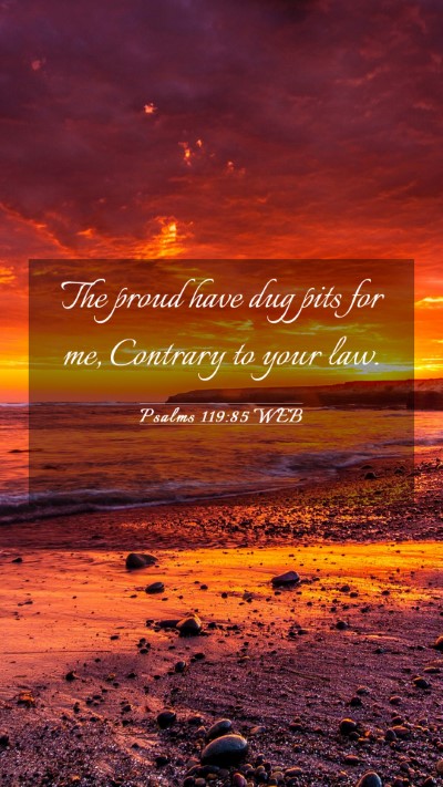 Picture 03 - Psalms 119:85 WEB Mobile Phone Wallpaper - The proud have dug pits for me, Contrary to your - Mobile Bible Verse Wallpaper