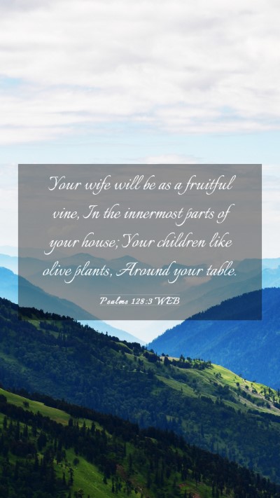 Picture 03 - Psalms 128:3 WEB Mobile Phone Wallpaper - Your wife will be as a fruitful vine, In the - Mobile Bible Verse Wallpaper
