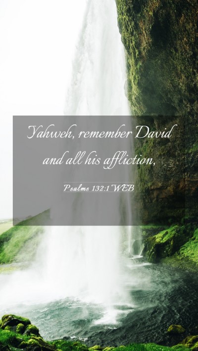 Picture 03 - Psalms 132:1 WEB Mobile Phone Wallpaper - Yahweh, remember David and all his - Mobile Bible Verse Wallpaper
