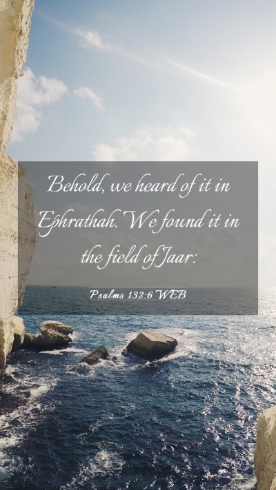 Picture 03 - Psalms 132:6 WEB Mobile Phone Wallpaper - Behold, we heard of it in Ephrathah. We found it - Mobile Bible Verse Wallpaper