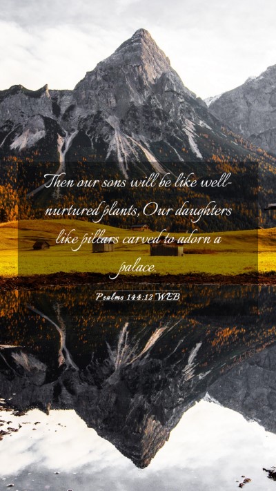 Picture 03 - Psalms 144:12 WEB Mobile Phone Wallpaper - Then our sons will be like well-nurtured plants, - Mobile Bible Verse Wallpaper