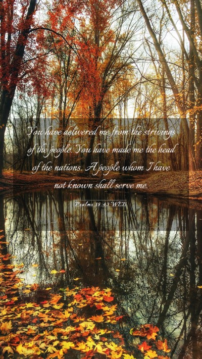 Picture 03 - Psalms 18:43 WEB Mobile Phone Wallpaper - You have delivered me from the strivings of the - Mobile Bible Verse Wallpaper