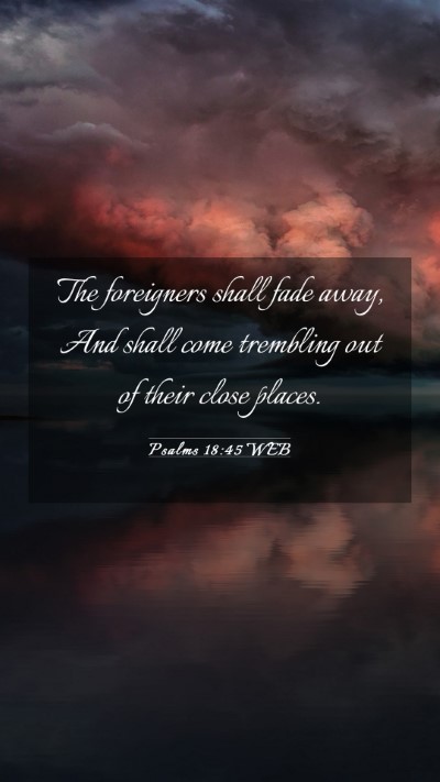 Picture 03 - Psalms 18:45 WEB Mobile Phone Wallpaper - The foreigners shall fade away, And shall come - Mobile Bible Verse Wallpaper