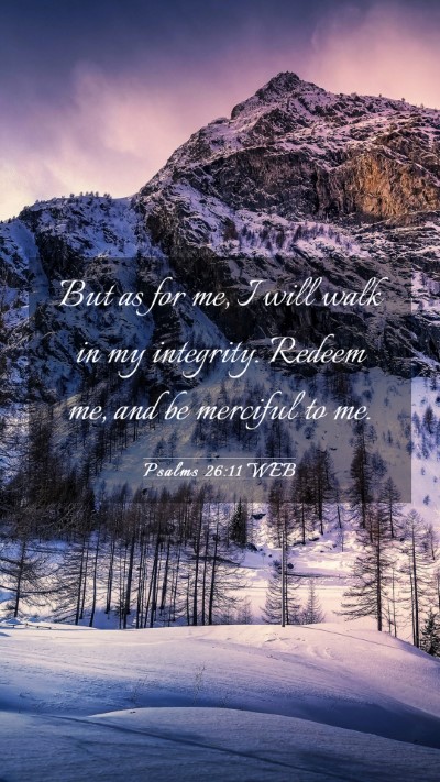 Picture 03 - Psalms 26:11 WEB Mobile Phone Wallpaper - But as for me, I will walk in my integrity. - Mobile Bible Verse Wallpaper