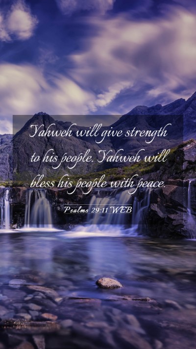 Picture 03 - Psalms 29:11 WEB Mobile Phone Wallpaper - Yahweh will give strength to his people. Yahweh - Mobile Bible Verse Wallpaper