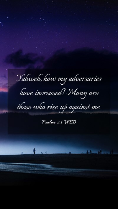 Picture 03 - Psalms 3:1 WEB Mobile Phone Wallpaper - Yahweh, how my adversaries have increased! Many - Mobile Bible Verse Wallpaper