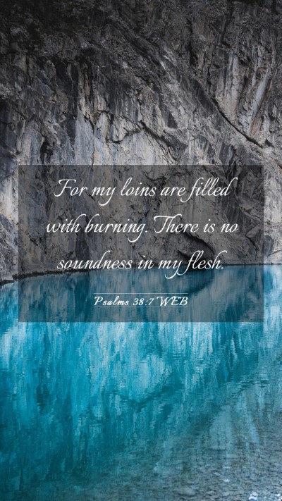 Picture 03 - Psalms 38:7 WEB Mobile Phone Wallpaper - For my loins are filled with burning. There is no - Mobile Bible Verse Wallpaper