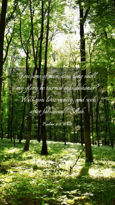 Picture 03 - Psalms 4:2 WEB Mobile Phone Wallpaper - You sons of men, how long shall my glory be - Mobile Bible Verse Wallpaper