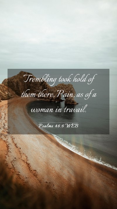 Picture 03 - Psalms 48:6 WEB Mobile Phone Wallpaper - Trembling took hold of them there, Pain, as of a - Mobile Bible Verse Wallpaper