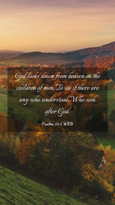 Picture 03 - Psalms 53:2 WEB Mobile Phone Wallpaper - God looks down from heaven on the children of - Mobile Bible Verse Wallpaper