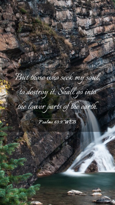 Picture 03 - Psalms 63:9 WEB Mobile Phone Wallpaper - But those who seek my soul, to destroy it, Shall - Mobile Bible Verse Wallpaper