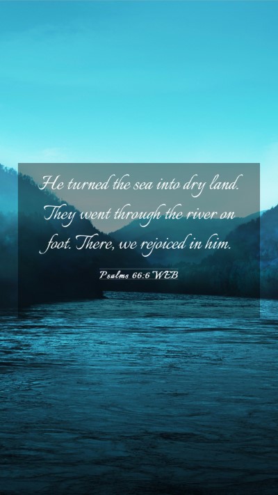 Picture 03 - Psalms 66:6 WEB Mobile Phone Wallpaper - He turned the sea into dry land. They went - Mobile Bible Verse Wallpaper