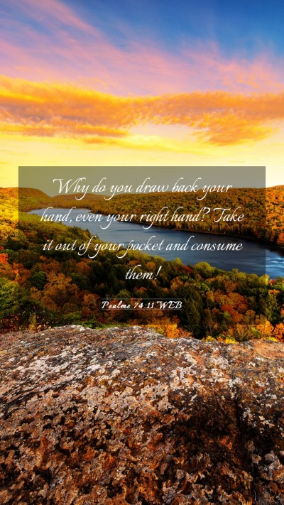 Picture 03 - Psalms 74:11 WEB Mobile Phone Wallpaper - Why do you draw back your hand, even your right - Mobile Bible Verse Wallpaper