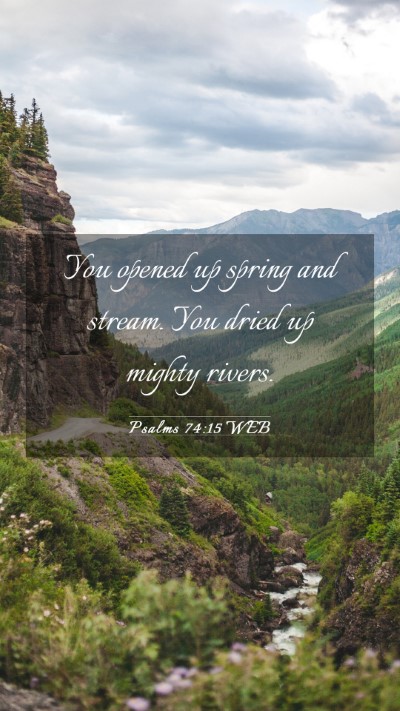Picture 03 - Psalms 74:15 WEB Mobile Phone Wallpaper - You opened up spring and stream. You dried up - Mobile Bible Verse Wallpaper