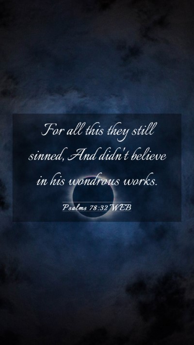 Picture 03 - Psalms 78:32 WEB Mobile Phone Wallpaper - For all this they still sinned, And didn't - Mobile Bible Verse Wallpaper