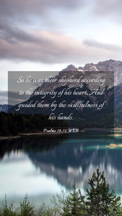 Picture 03 - Psalms 78:72 WEB Mobile Phone Wallpaper - So he was their shepherd according to the - Mobile Bible Verse Wallpaper
