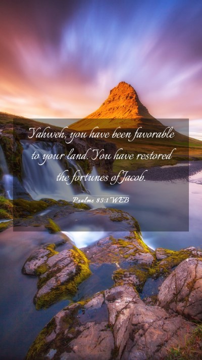 Picture 03 - Psalms 85:1 WEB Mobile Phone Wallpaper - Yahweh, you have been favorable to your land. You - Mobile Bible Verse Wallpaper