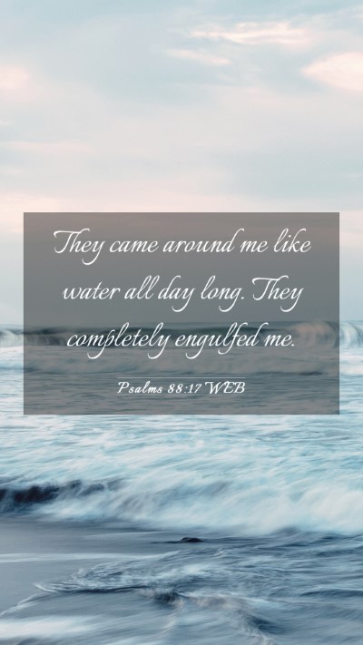 Picture 03 - Psalms 88:17 WEB Mobile Phone Wallpaper - They came around me like water all day long. They - Mobile Bible Verse Wallpaper