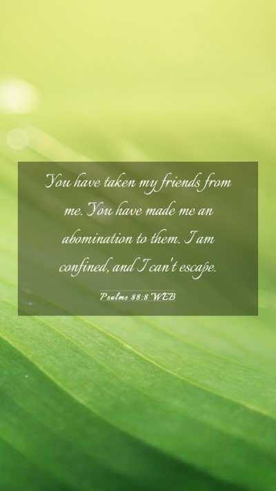 Picture 03 - Psalms 88:8 WEB Mobile Phone Wallpaper - You have taken my friends from me. You have made - Mobile Bible Verse Wallpaper