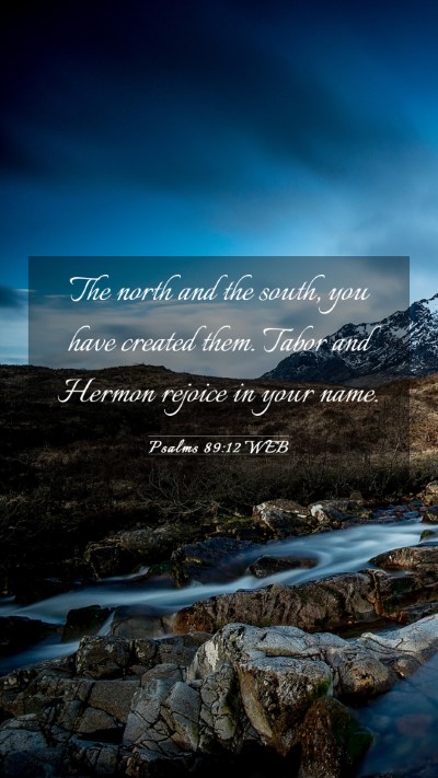 Picture 03 - Psalms 89:12 WEB Mobile Phone Wallpaper - The north and the south, you have created them. - Mobile Bible Verse Wallpaper