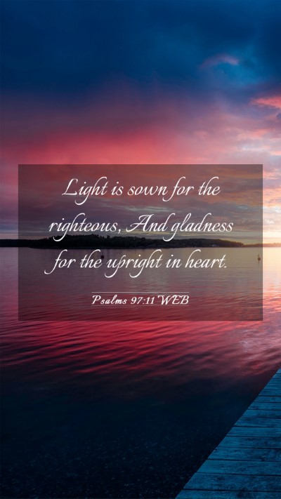 Picture 03 - Psalms 97:11 WEB Mobile Phone Wallpaper - Light is sown for the righteous, And gladness for - Mobile Bible Verse Wallpaper