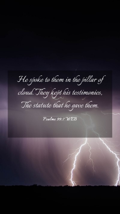 Picture 03 - Psalms 99:7 WEB Mobile Phone Wallpaper - He spoke to them in the pillar of cloud. They - Mobile Bible Verse Wallpaper