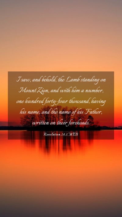 Picture 03 - Revelation 14:1 WEB Mobile Phone Wallpaper - I saw, and behold, the Lamb standing on Mount - Mobile Bible Verse Wallpaper