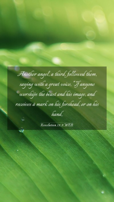 Picture 03 - Revelation 14:9 WEB Mobile Phone Wallpaper - Another angel, a third, followed them, saying - Mobile Bible Verse Wallpaper