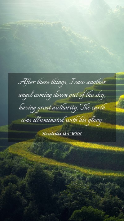 Picture 03 - Revelation 18:1 WEB Mobile Phone Wallpaper - After these things, I saw another angel coming - Mobile Bible Verse Wallpaper