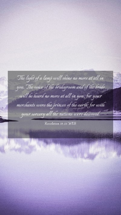Picture 03 - Revelation 18:23 WEB Mobile Phone Wallpaper - The light of a lamp will shine no more at all in - Mobile Bible Verse Wallpaper